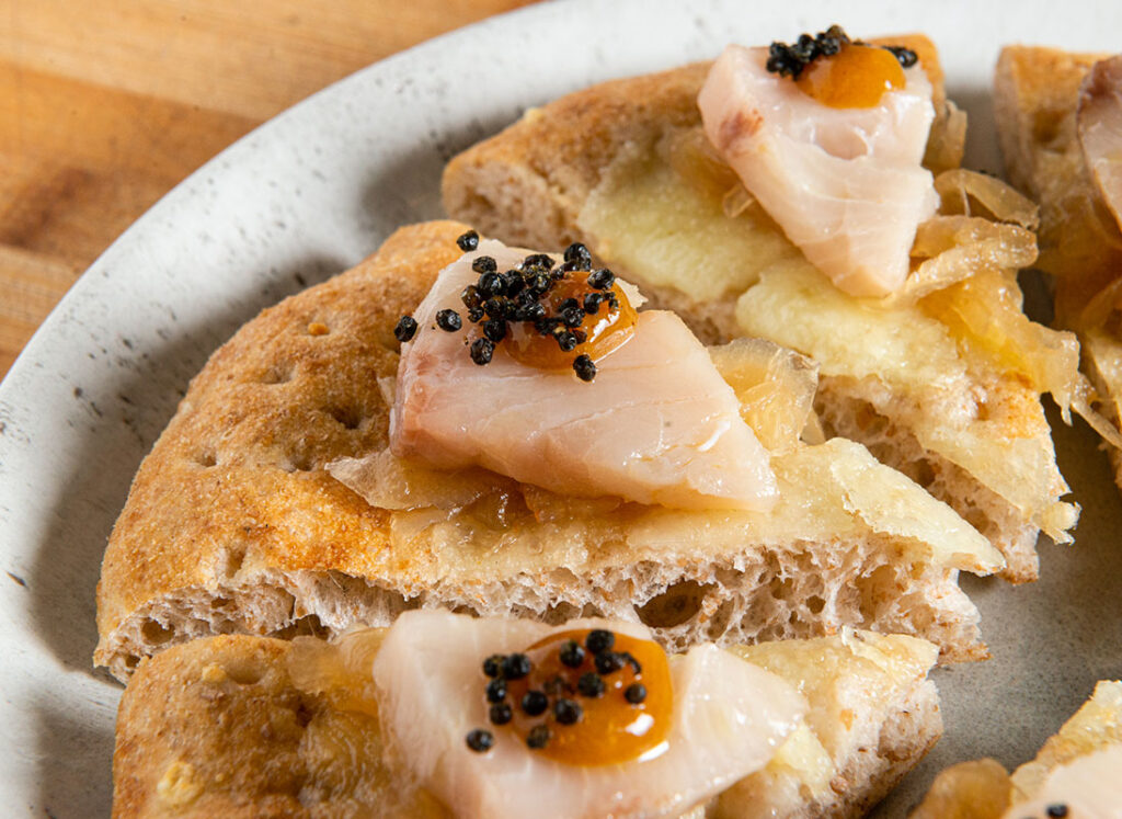 Tasting Pizza with Cru Crunchy Caviar