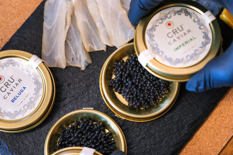 Cru Caviar Exeperience: momento di degustazione del caviale