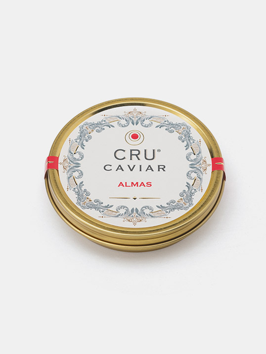 Cru Caviar caviale varietà Sterleto Almas: consistenza delicata e setosa, gusto equilibrato e armonioso