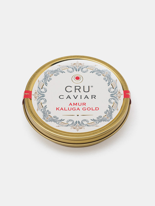 Cru Caviar caviale varietà Amur Kaluga Gold: gusto equilibrato, elegante e persstente.