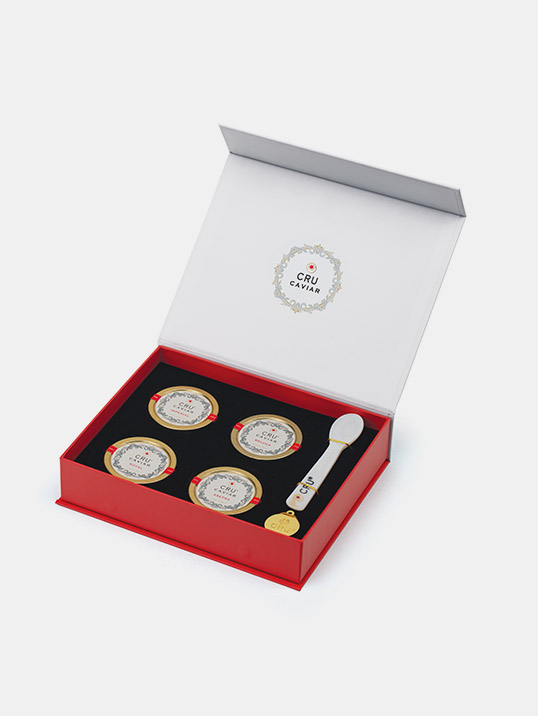 Cru Caviar Fab four selection: 4 varietà di caviale Cru Caviar