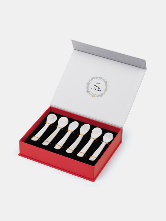 Cru Caviar gift box cucchiaini in madreperla