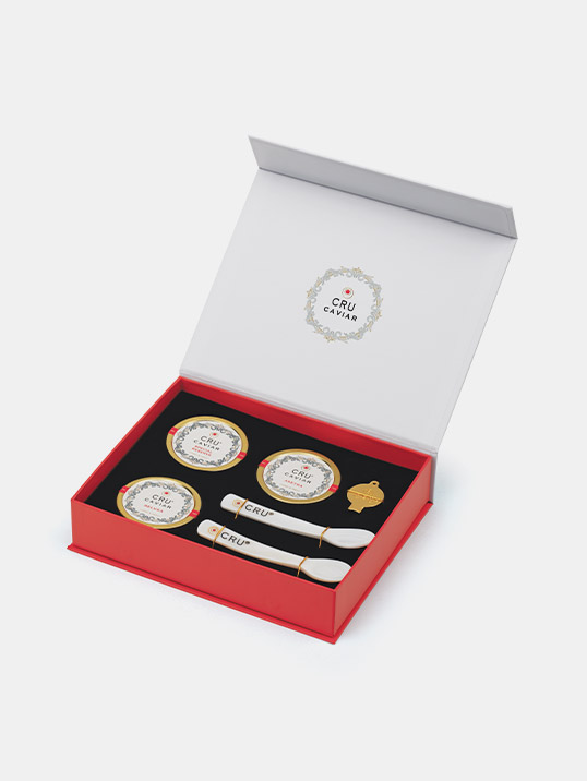 Cru Caviar Ultimare gift box: caviale asetra, caviale beluga, caviale special reserve